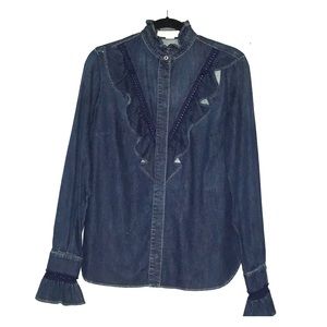 Stella McCartney Denim Ruffle Top